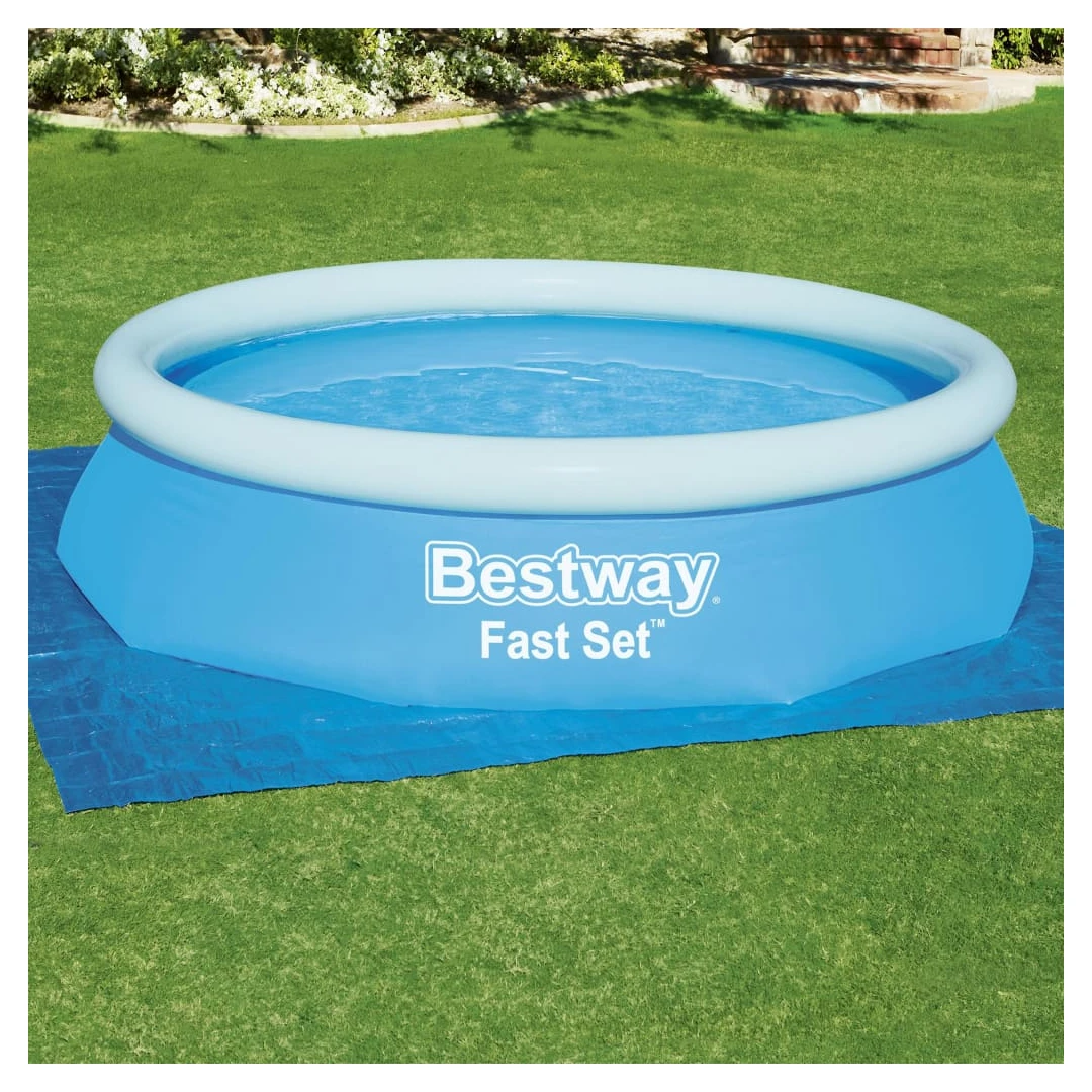 Bestway Pânză de sol pentru piscină Flowclear, 335 x 335 cm - Pânza de sol pentru piscină Flowclear de la Bestway este proiectată pentru a vă proteja piscina supraterană de uzură și rupturi cauzate de gazon cu pi...