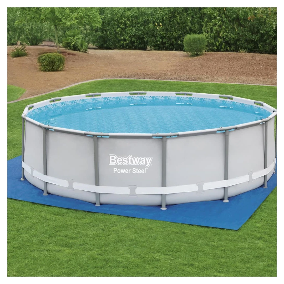 Bestway Pânză de sol pentru piscină Flowclear, 488 x 488 cm - Pânza de sol pentru piscină Flowclear de la Bestway este proiectată pentru a vă proteja piscina supraterană de uzură și rupturi cauzate de gazon cu pi...