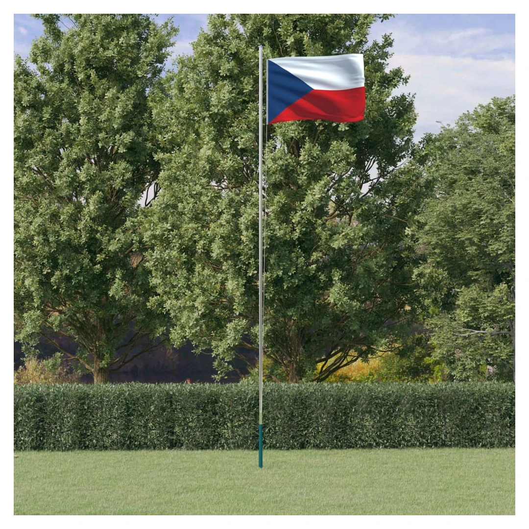 Steag Cehia și stâlp din aluminiu, 6,23 m - Combinând stâlpul secțional cu steagul Cehiei, acest set de steag național va deveni elementul de atracție din grădina dvs., la petreceri sau la eveni...