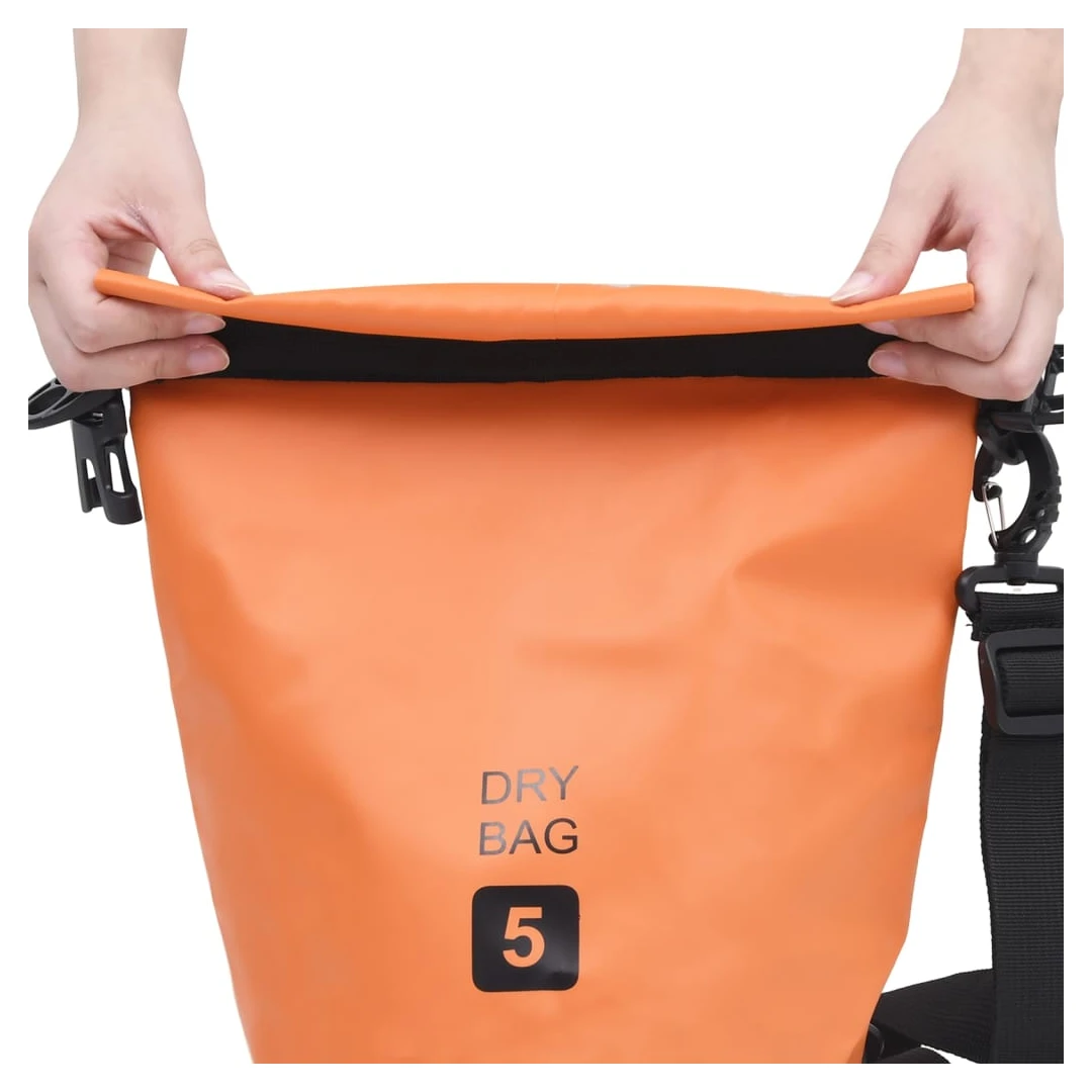 Rucsac impermeabil, portocaliu, 5 L, PVC - Această geantă impermeabilă vă protejează obiectele de valoare și îmbrăcămintea de apă, nisip, praf și murdărie în timp ce navigați, faceți surf etc....