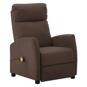 Fotoliu de masaj electric, maro, piele ecologică - Așezați-vă pe spate și relaxați-vă în acest scaun electric de masaj extrem de confortabil! Funcție de ridicare: Acest fotoliu rabatabil este echipat c...