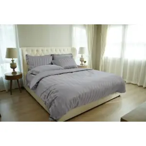 Lenjerie de pat, 2 persoane, 100% Bumbac egiptean, 6 piese, 200x220 cm, Grey - 