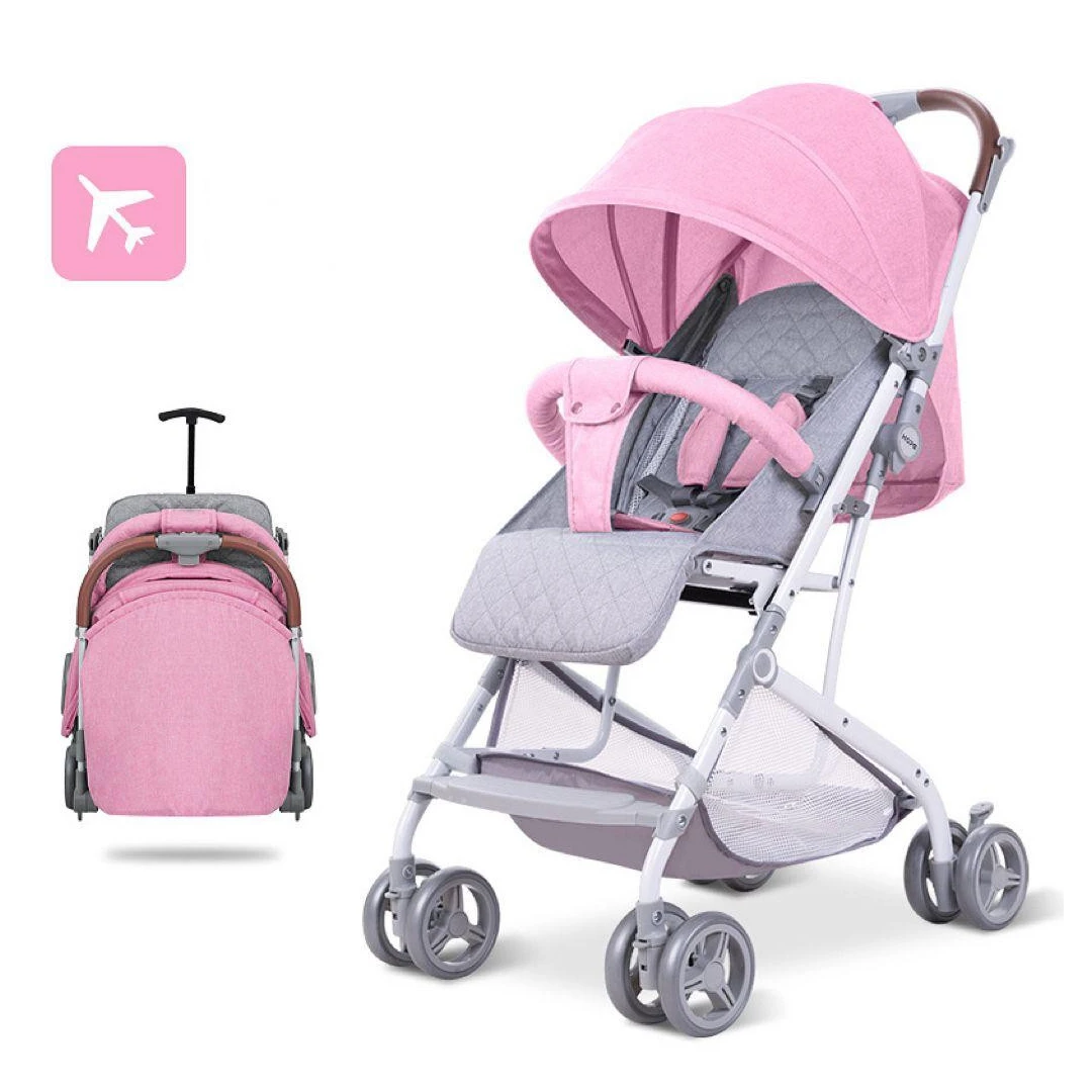Carucior bebe, sport,HP709 ,pliere troller, compatibil pentru avion, roz - 