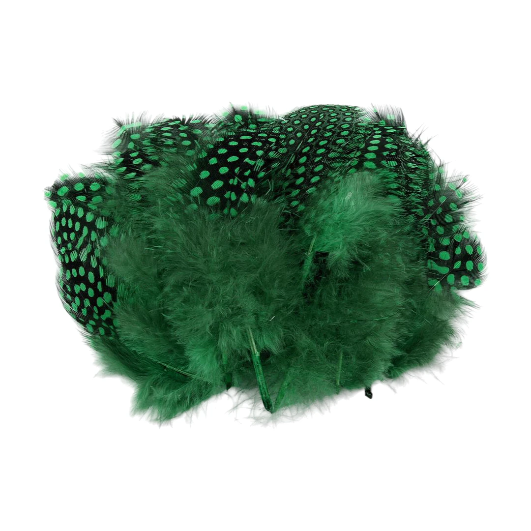 Set 20 pene decorative gaina, lungime 5-12 cm, Verde - 