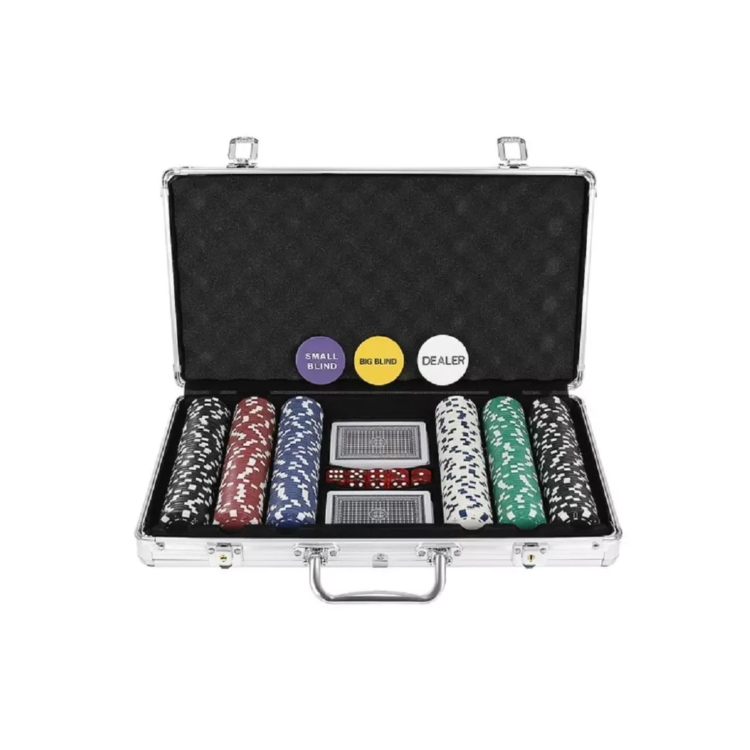 Set poker, 300 jetoane, valiza depozitare de aluminiu, Gonga® Multicolor - 