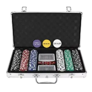 Set poker, 300 jetoane, valiza depozitare de aluminiu, Gonga® Multicolor - 