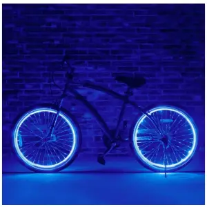 Set 2 Ventile cu LED Albastru Compatibile Bicicleta, Motocicleta sau Masina 7 x 1,5 cm - 