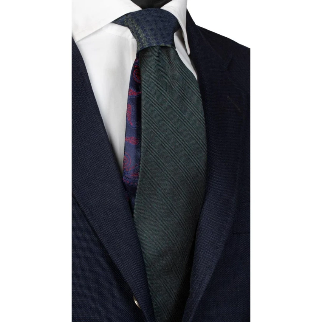 Cravată din mătase cu nod în contrast N2351 - model unicat - 