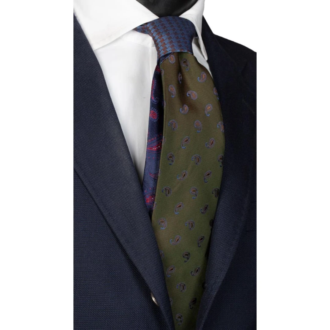 Cravată din mătase cu nod în contrast N2297 - model unicat - 