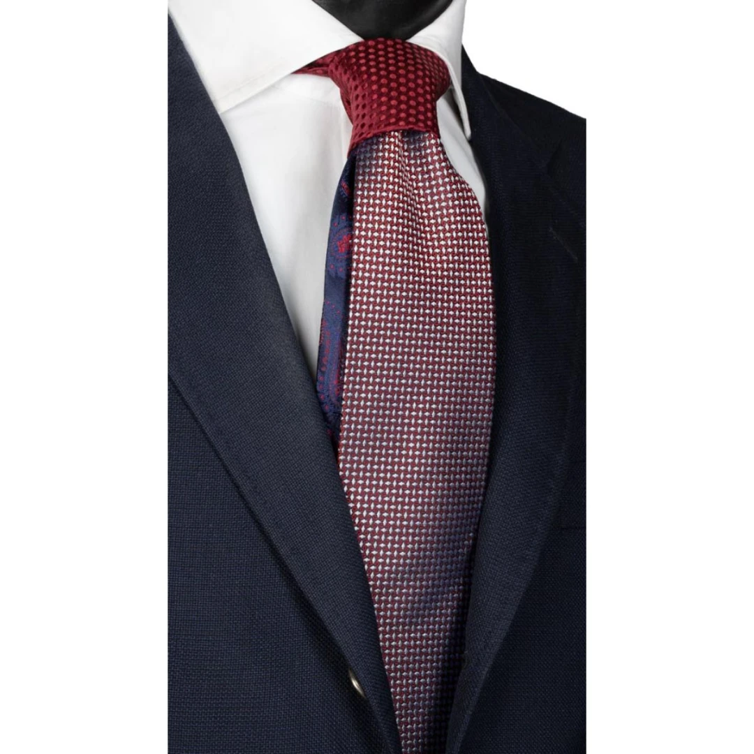 Cravată din mătase cu nod în contrast N2259 - model unicat - 