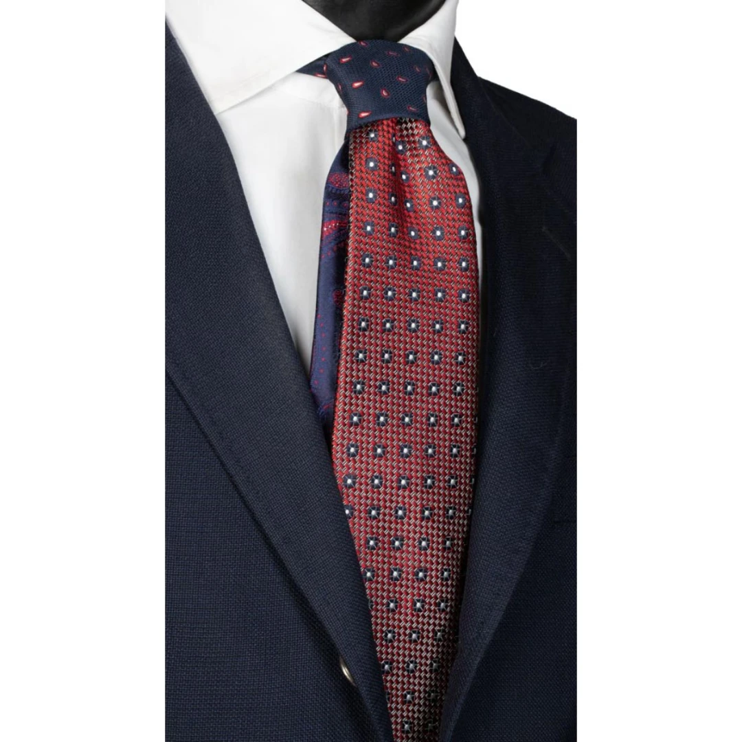 Cravată din mătase cu nod în contrast N2234 - model unicat - 