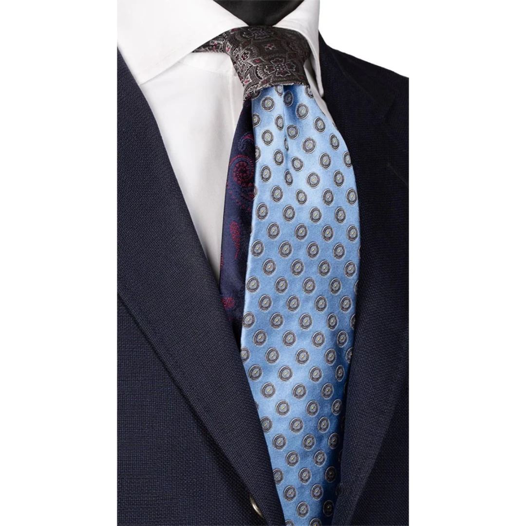 Cravată din mătase cu nod în contrast N1980 - model unicat - 