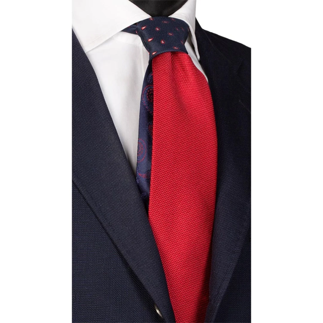 Cravată din mătase cu nod în contrast N1953 - model unicat - 