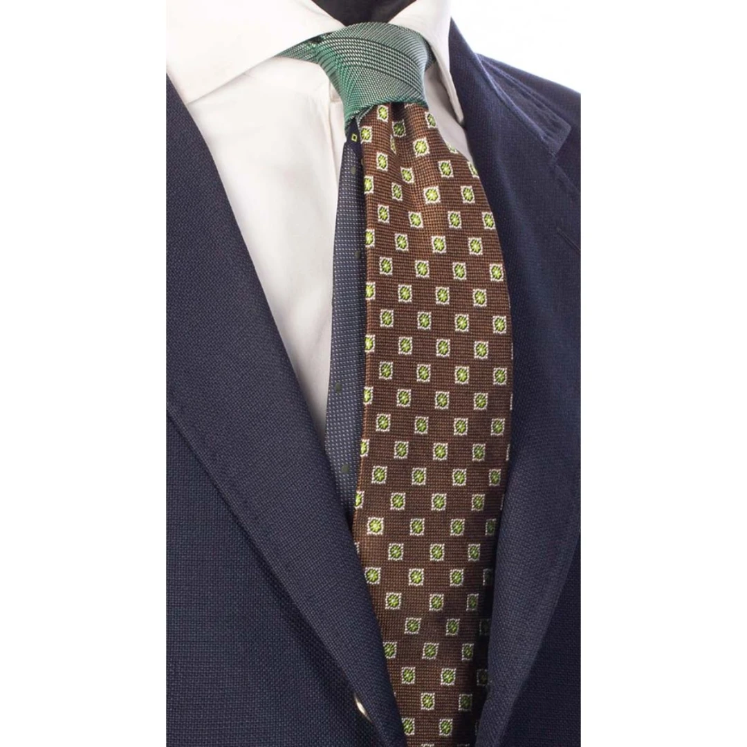 Cravată din mătase cu nod în contrast N1707 - model unicat - 