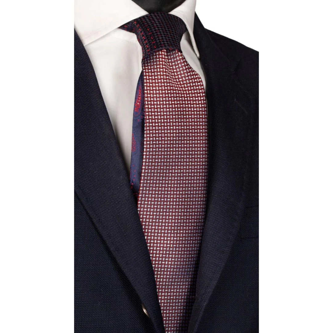 Cravată din mătase cu nod în contrast N2800 - model unicat - 