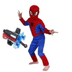 Set costum Spiderman IdeallStore®, 110-120 cm si lansator cu ventuze - Iti prezentam Set costum Spiderman M, 110-120 cm si lansator cu ventuze. Pentru oferte si detalii, click aici.