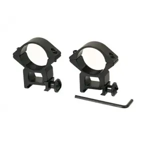 Inele de montura pentru lunete airsoft IdeallStore®, 22 mm, metalice, negre - 