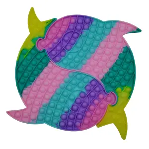 Jucaria antistres, Pop it Grand, model delfini siamezi, 41 cm, multicolor - 
