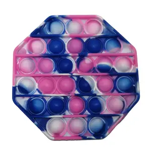 Jucarie antistres, Pop it, silicon, hexagon, 12 cm, multicolor - 