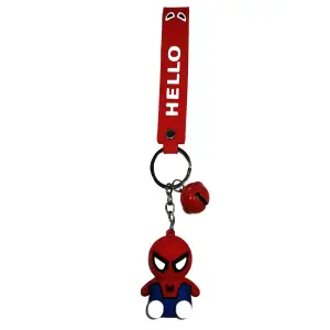 Breloc chei, icon Spiderman, cauciuc moale, rosu, 21 cm - 
