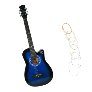 Chitara clasa din lemn 95 cm IdeallStore®, Cutaway Blue Club, set corzi incluse - 