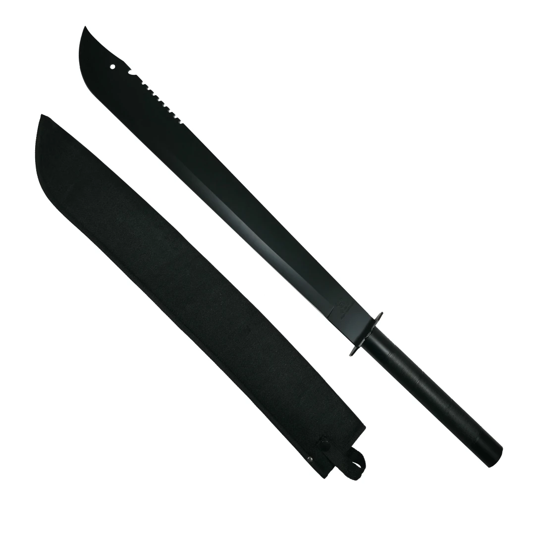 Sabie de vanatoare, Ninja Blade, maner metal, 83 cm, negru, teaca inclusa - 