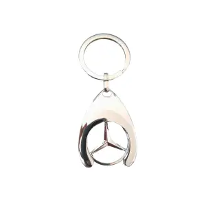 Breloc de chei IdeallStore, Silver Mercedes, 7.5 cm, metal, argintiu - 