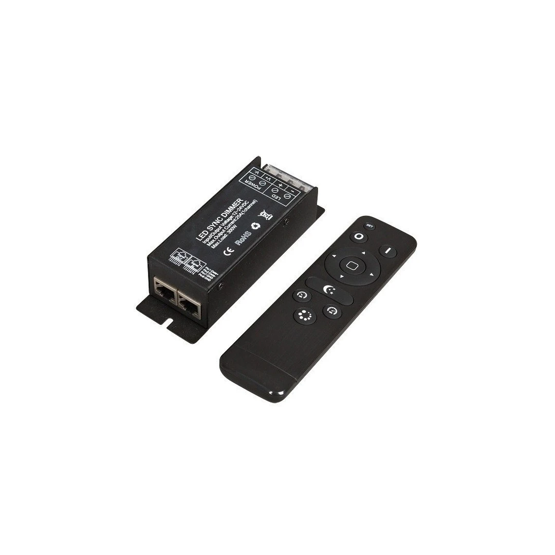 Controller RF, cu telecomanda, pentru benzi led, monocromatice, Ultralux SCRFC25, 300W, 25A, 12-24V dc - 