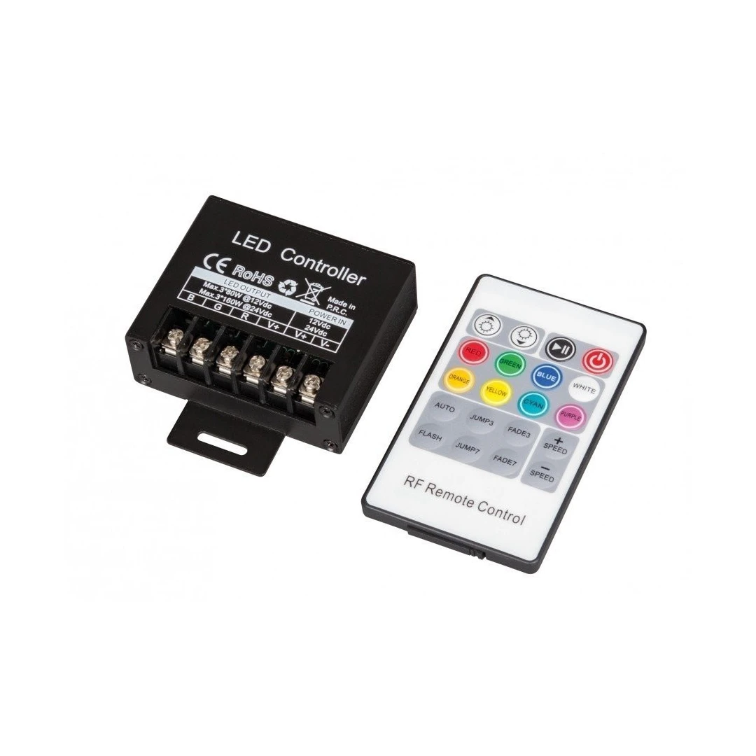Controller, Rf, pentru benzi led, RGB, 240W, 20A, 12-24V dc, RGBRFC20, Ultralux - 
