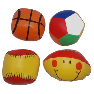 Set 4 mingi de copii IdeallStore®, spuma poliuretanica, 140 g, multicolor - 