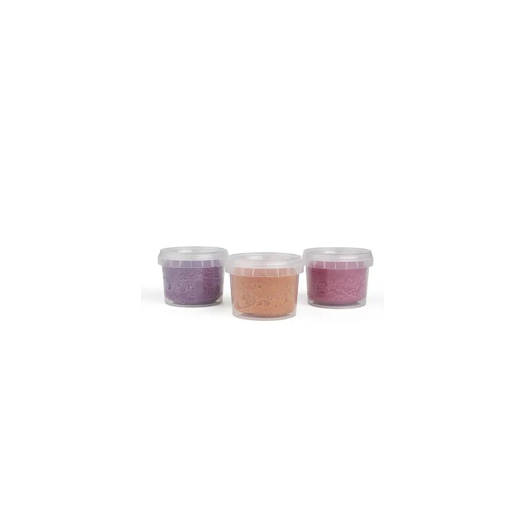 Set Plastilina organica, pentru copii, 2 ani+, 3 culori, moale, nelipicioasa, usor de modelat, roz/mov/bej, Grunspecht 680-V1 - 
