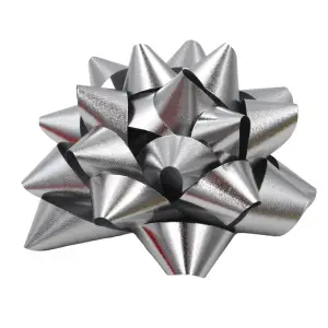 Set 10 stele autoadezive 12cm argintiu metalizat - 