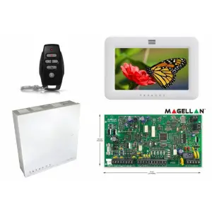 Centrala de alarma wireless, Paradox, Magellan, MG5050, tastatura touch, TM50, telecomanda, REM15 - 