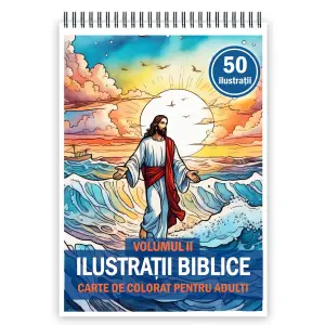 Carte de colorat pentru copii, 50 de ilustratii Biblice - Volumul II, 106 pagini - 