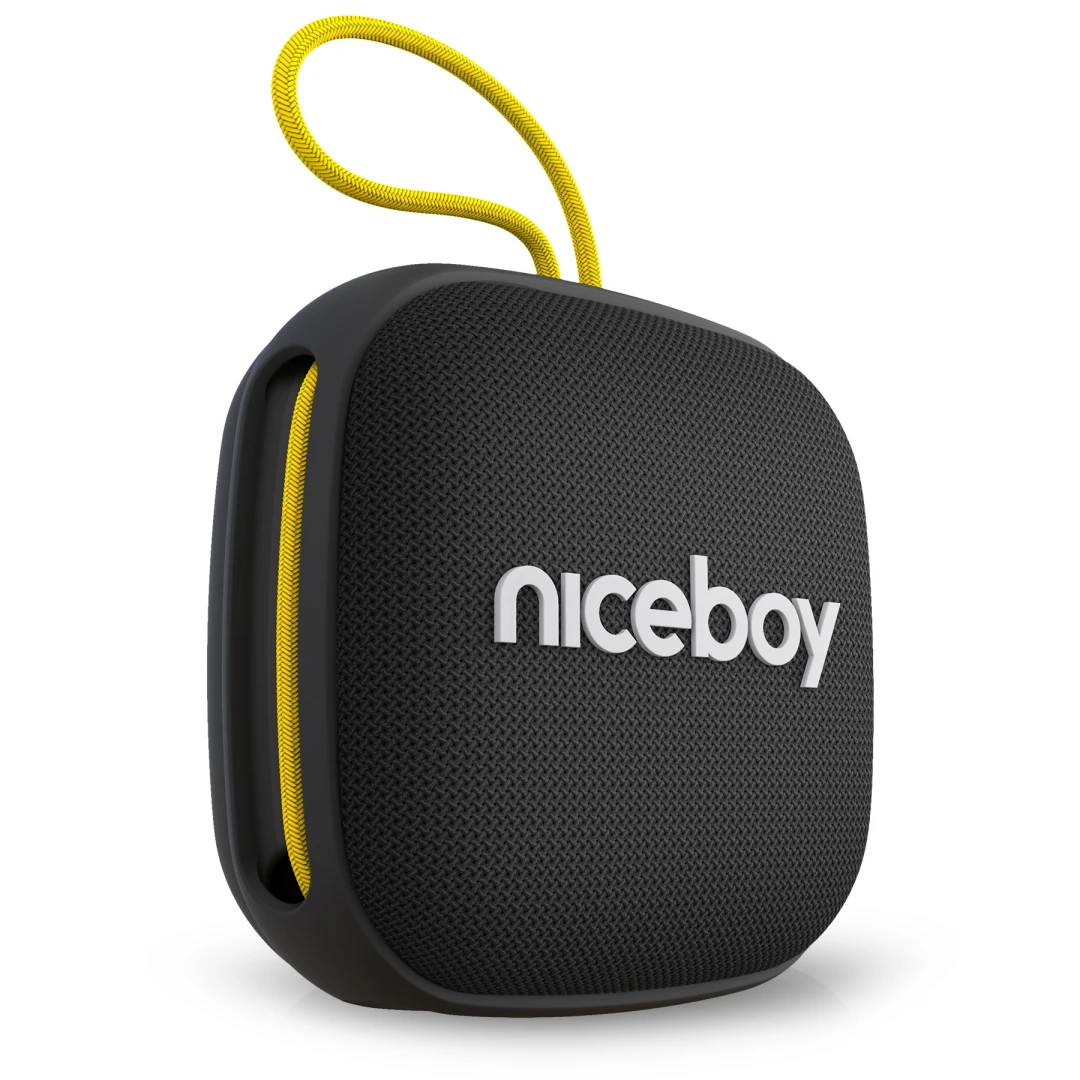 Boxa portabila Niceboy Raze Mini 4, Wireless, 5W, Bluetooth 5.0, Microfon, FM, IPX5, MaxxBass, autonomie pana la 8 ore, incarcare USB-C, negru - 