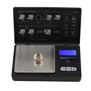 Cantar digital de buzunar IdeallStore®, Special Weight, afisaj LCD, protectie plastic, 13 cm, 200g maxim, negru - 