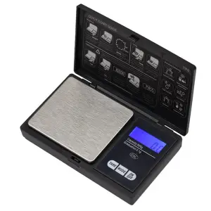 Cantar digital de buzunar IdeallStore®, Special Weight, afisaj LCD, protectie plastic, 13 cm, 500g maxim, negru - 