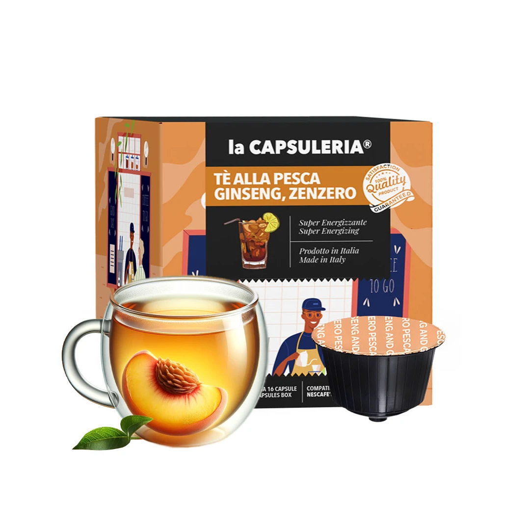 Ceai de piersici, ginseng si ghimbir, 96 capsule compatibile Dolce Gusto, La Capsuleria - 