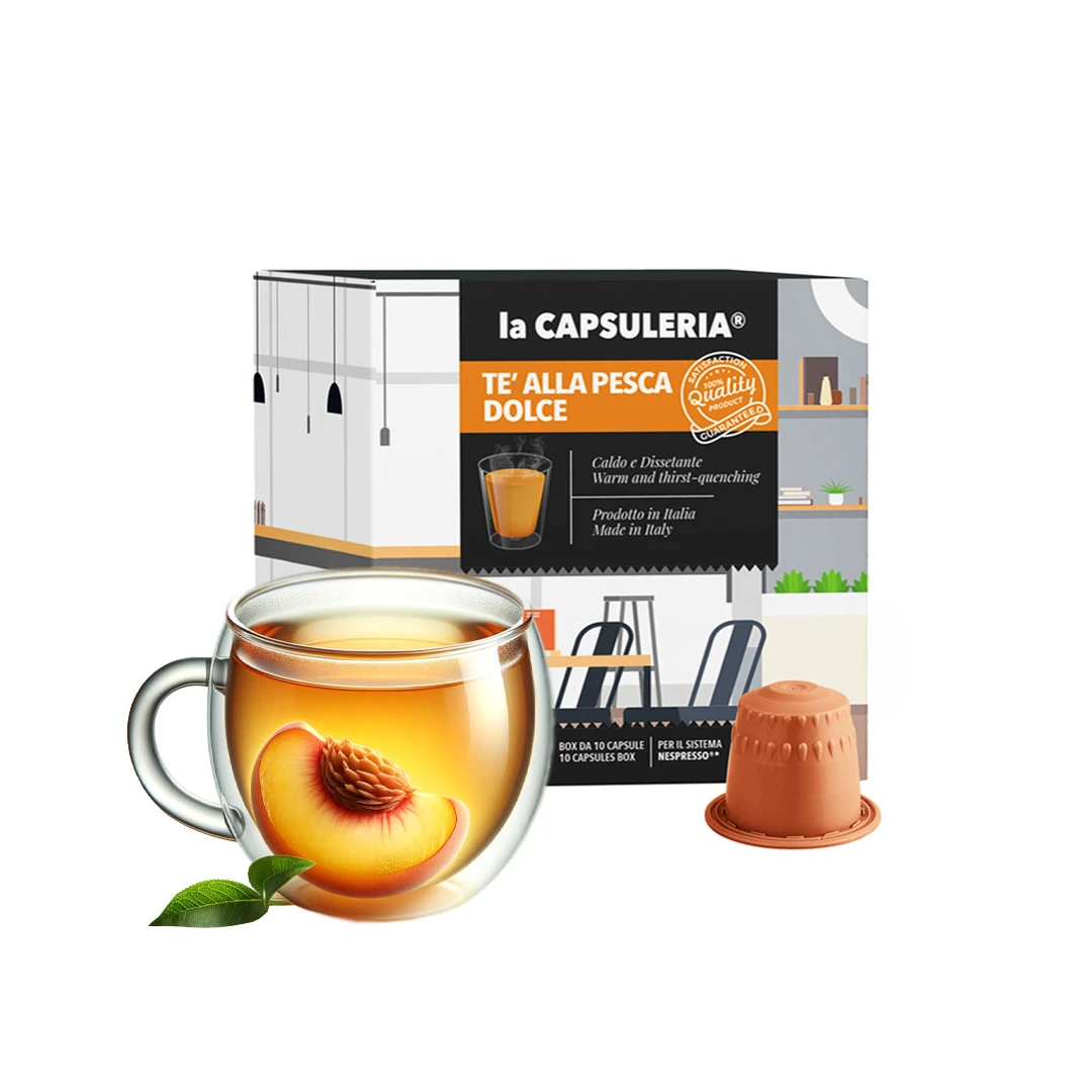 Ceai de Piersici, 80 capsule compatibile Nespresso, La Capsuleria - 