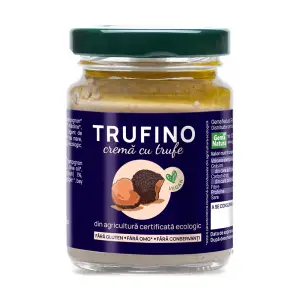 Trufino - <p>Cu o textura cremoasa si un gust echilibrat de trufe, TRUFINO este o crema vegana pe baza de ciuperci Champignon, ulei de masline extravirgin, masline si trufe negre pentru ca papilele tale gustative sa fie pe deplin rasfatate.</p>