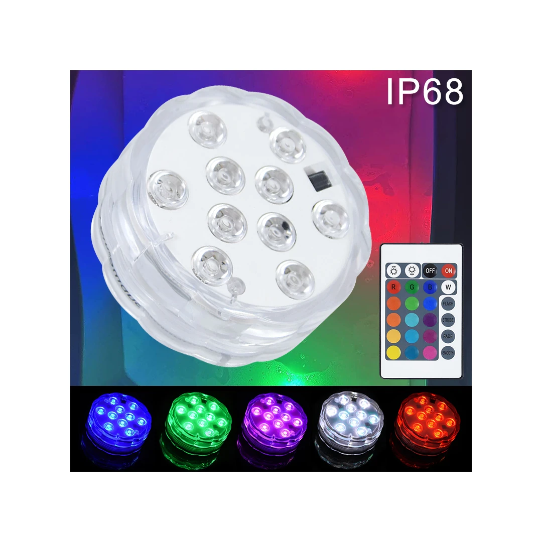 Lampa Led RGB Impermeabila  pentru Piscina  cu 4 Culori  si Telecomanda - 