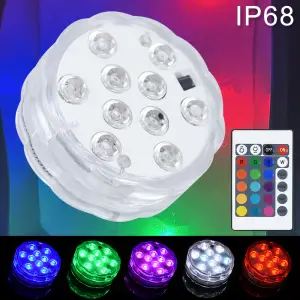 Lampa Led RGB Impermeabila  pentru Piscina  cu 4 Culori  si Telecomanda - 