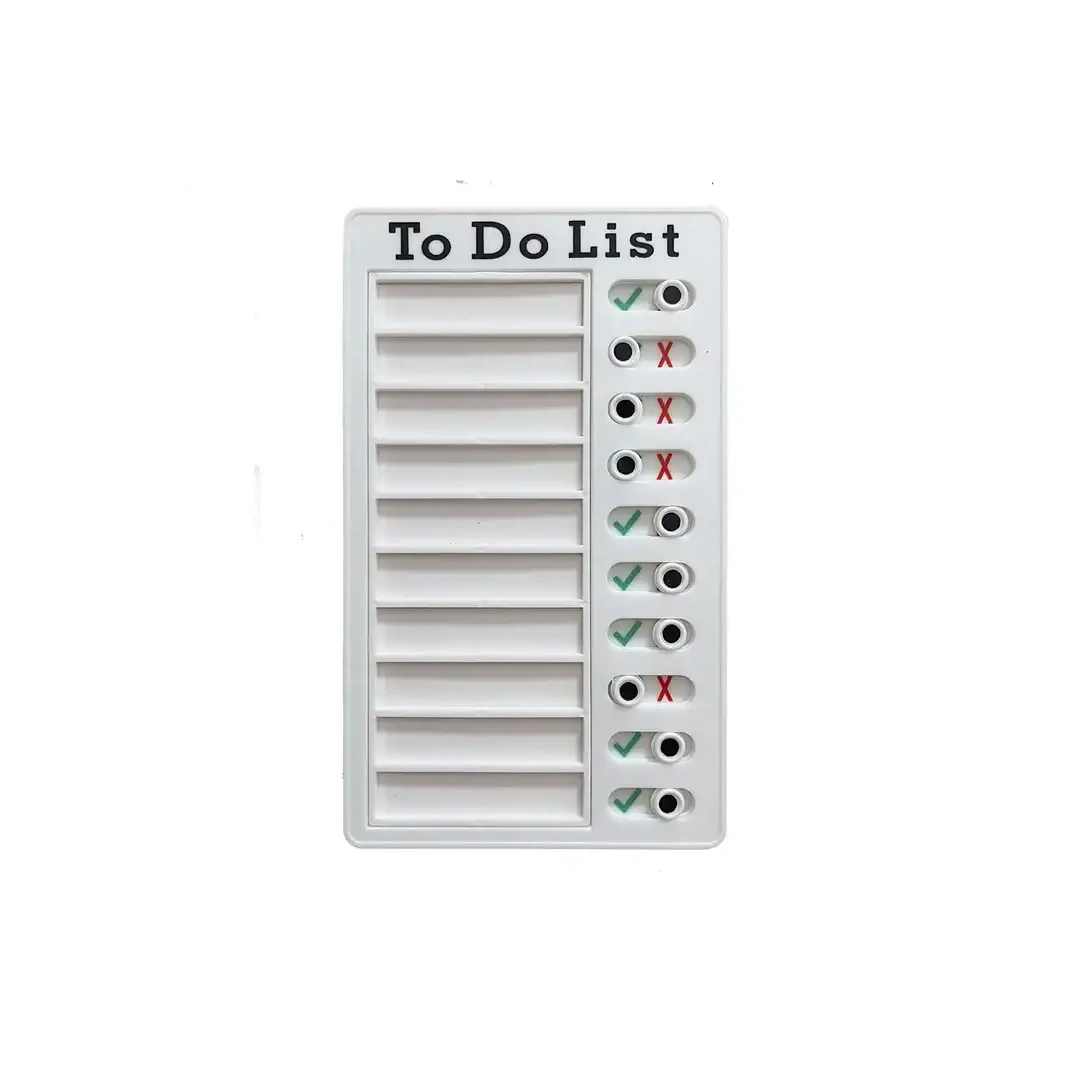 Tableta interactiva pentru organizarea si planificarea activitatilor zilnice tip to do list, pentru copii sau adulti, cu rol de disciplinare, din plastic, alb, 20 x 12 - 
