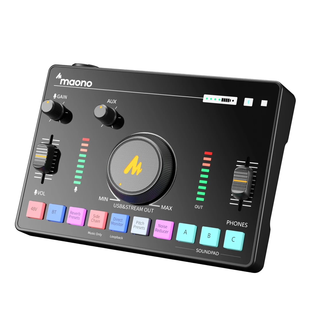 Mixer Profesional Maono AMC2 NEO, portabil, autonomie 7h, all in one, pentru podcast, live streaming - 