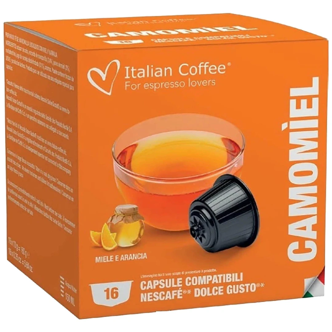 Ceai de Musetel cu Miere, 64 capsule compatibile Nescafe Dolce Gusto, Italian Coffee - 