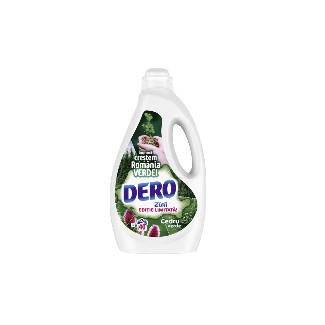 Detergent lichid Dero 2in1 Cedru Verde, 40 spalari, 2L - 