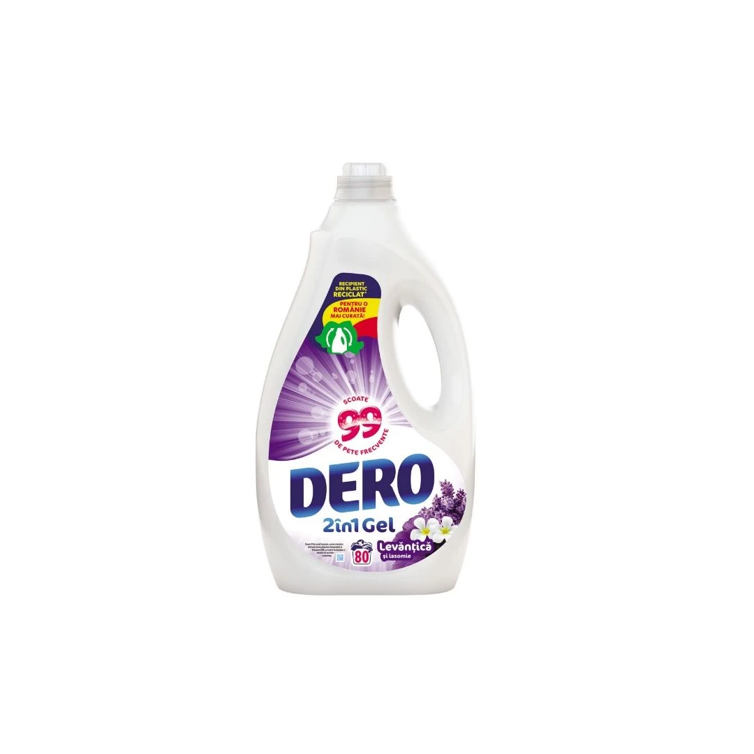 Detergent lichid Dero 2in1 Levantica si iasomie, 80 spalari, 4L - 