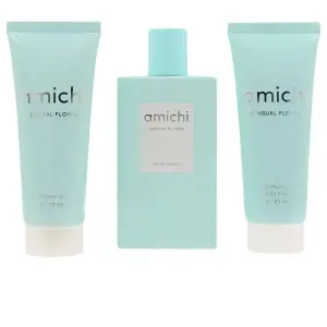 Set Amichi Sensual Flower,  Apa de toaleta 75 ml + lotiune de corp 75 ml + gel de dus 75 ml - 