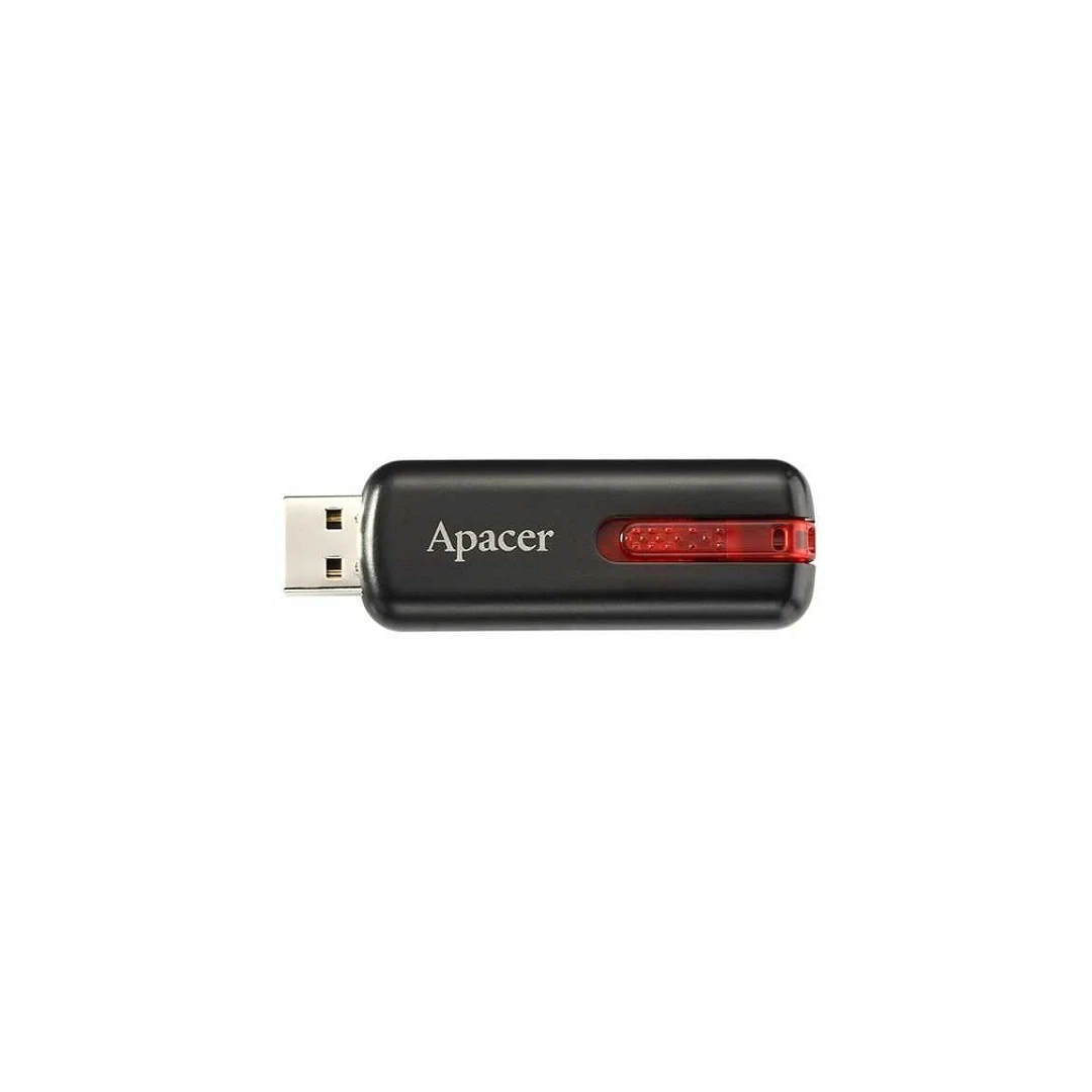 Memorie flash USB2.0 16GB retractabila, Apacer, negru cu rosu - 