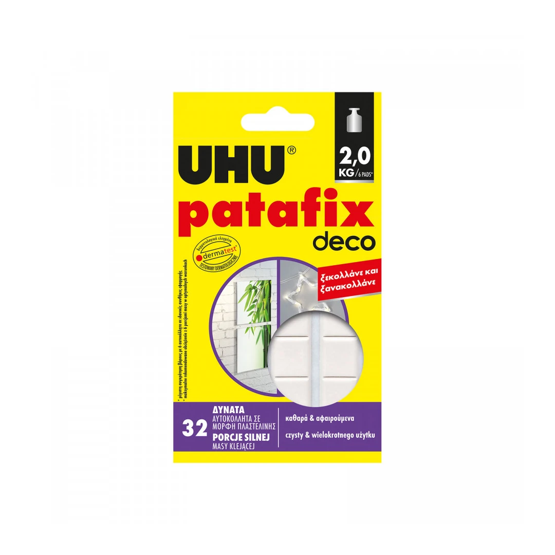 UHU Patafix homedeco - lipici din plastic alb - 32 buc / pachet - 